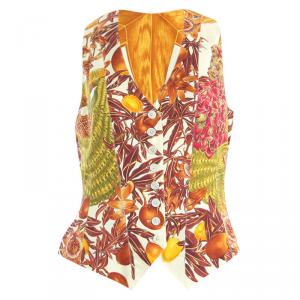 Hermes Multiprint Silk Sleeveless Waistcoat M