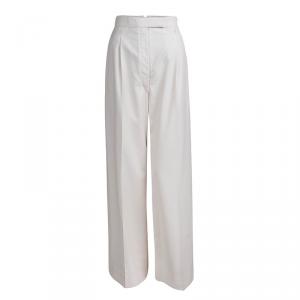 Hermes Cream Wool Palazzo Pants M