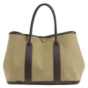 Pre Owned Hermes Bi color Canvas Garden Party Tote Bag