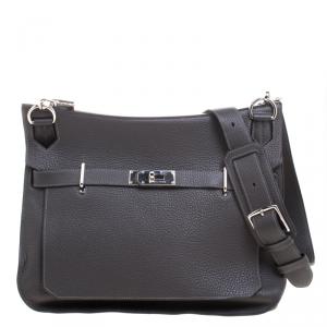 Pre Owned Hermes Vert Gris Taurillon Clemence Leather Jypsiere 37 Bag