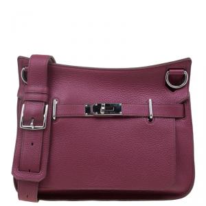 مملوكة مسبقًا حقيبة ماسنجر ساك هيرمس جيبسيار جلد ليبستيك وردي