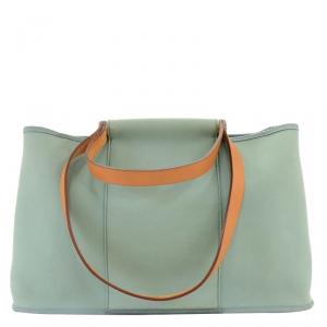 Hermes Light Blue Toile Canvas Cabag Elan Tote