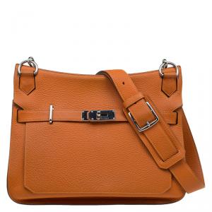 Pre Owned Hermes Orange Taurillon Clemence Leather Jypsiere 34 Bag