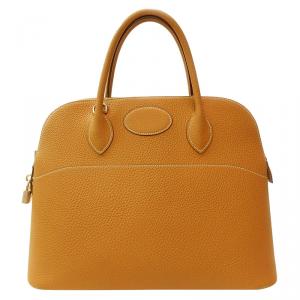 Hermes Gold Taurillon Clemence Leather Bolide 31 Bag