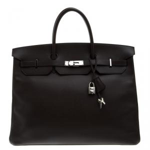 Hermes Cacao Epsom Leather Palladium Hardware Birkin 40 Bag