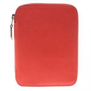 Pre Owned Hermes Rose Lipstick Epsom Leather Zip Globe Trotter Agenda