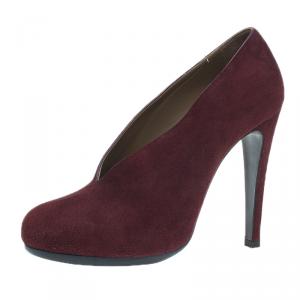 Hermes Burgundy Suede Florida Pumps Size 37