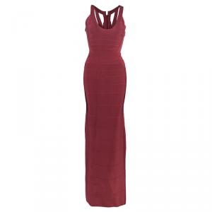Herve Leger Juliette Long Bandage Gown S