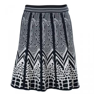 Herve Leger Black and White Bandage Skirt XS