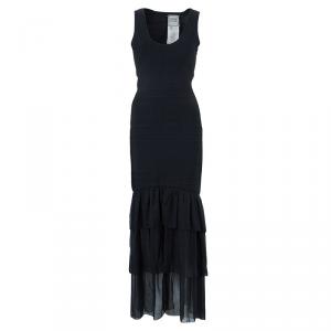 Herve Leger Black Bandage Chiffon Gown L