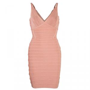 Herve Leger Scarlett Blush Pink Bandage Dress XS