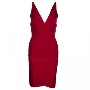Herve Leger Red Bandage Dress M