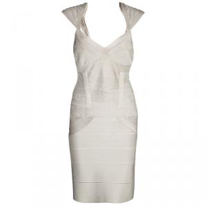 Herve Leger Beige Bandage Dress M