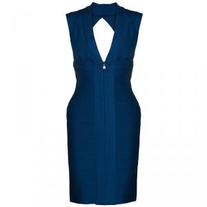 Herve Leger Blue Bandage Dress S
