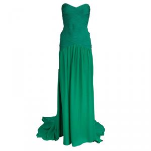 Herve Leger Green Long Bandage Gown S
