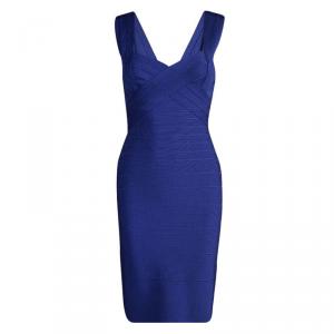 Herve Leger Ultramarine Sleeveless Bandage Dress S