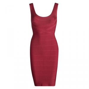 Herve Leger Red Sleeveless Maria Bandage Dress S