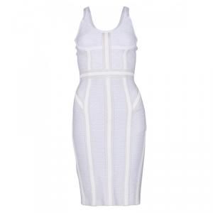 Herve Leger White Bandage Sleeveless Dress XS