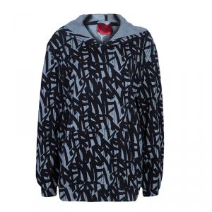 Hugo by Hugo Boss Grey and Black Sweater L