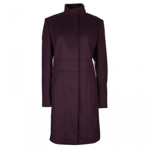  Hugo Boss Burgundy Wool Overcoat L