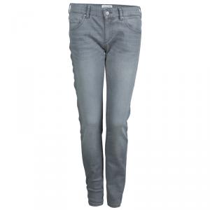 Isabel Marant Etoile Grey Embroidered Side Stripe Detail Denim Jeans L