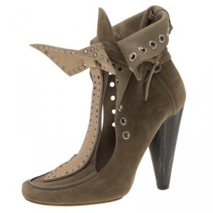 Isabel Marant Beige Suede Milla Eyelet Ankle Boots Size 37