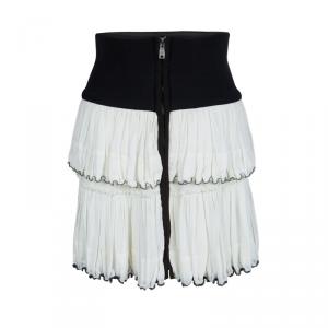 Isabel Marant White Beaded Hem Detail Tiered Roscoe Mini Skirt S