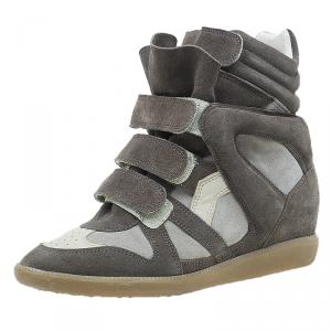 Pre Owned Isabel Marant Beige Bekett Wedge Sneakers Size 39