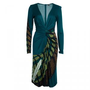 Issa Teal Animal Print Silk Jersey Dress M