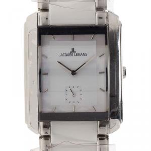 Jacques Lemans White Ceramic and Stainless Steel 1-1330 Women's Wristwatch 30MM
