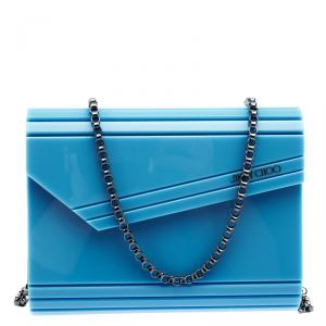 Pre Owned حقيبة كلتش جيمي تشو كاندي أكريليك زرقاء