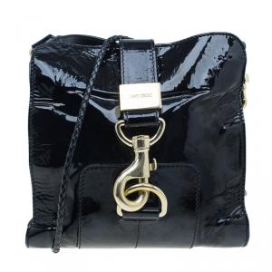 Jimmy Choo Black Patent Small Messenger Bag