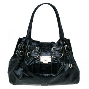 مملوكة مسبقًا Jimmy Choo Crackled Patent Leather Large Riki Tote Bag