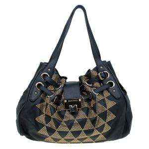 مملوكة مسبقًا حقيبة كتف جيمي تشو رامونا مرصعة جلد أسود