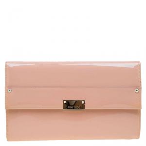 Jimmy Choo Blush Pink Patent Leather Reese Wallet Clutch