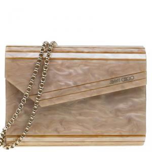 مملوكة مسبقًا Jimmy Choo Brown Acrylic Candy Clutch Bag