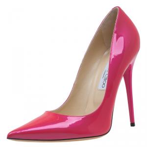 Pre Owned Jimmy Choo Pink Patent Anouk Pumps Size 41