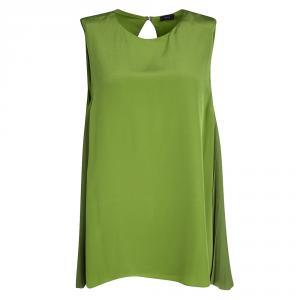 Joseph Green Plisse Side Panel Detail Sleeveless Top L