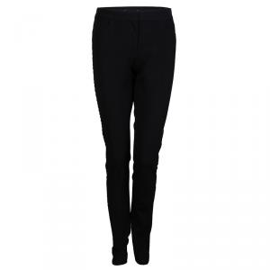 Joseph Black Satin Side Piping Detail Trousers M