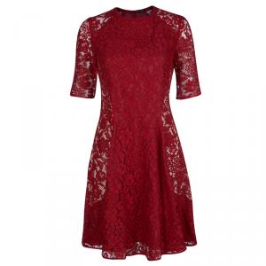 Joseph Red Lace A-Line Dress  S
