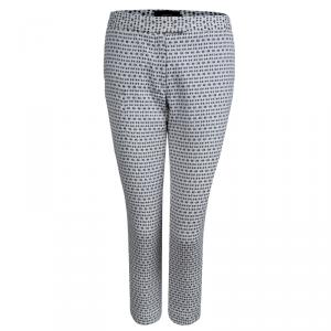 Joseph Monochrome Textured Cotton Cropped Trousers S