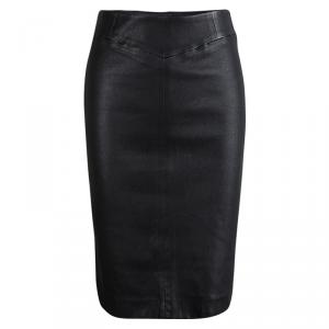 Joseph Black Claire Leather Pencil Skirt S