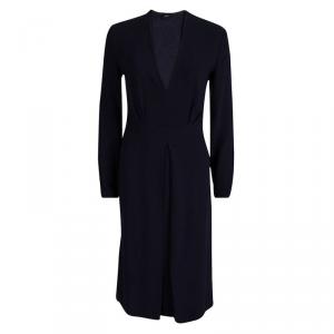 Joseph Navy Blue Crepe Knee Long Sleeve Dress S