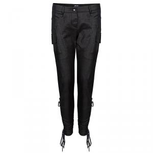 Just Cavalli Charcoal Grey Metallic Finish Pants L