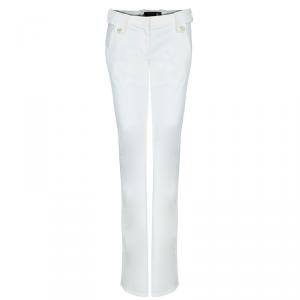 Pre Owned Just Cavalli White Wide Leg Denim Pants M
