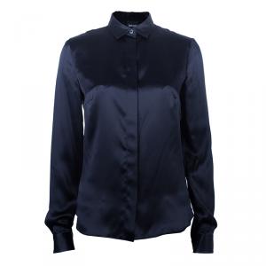 Pre Owned Just Cavalli Black Silk Shirt M