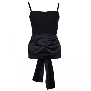 Pre Owned Just Cavalli Black Satin Bustier Top L