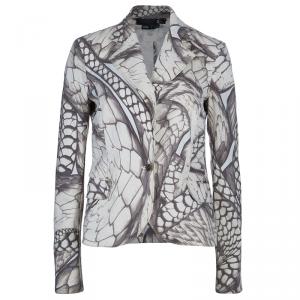 Just Cavalli Off-White Printed Blazer S