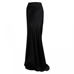 Just Cavalli Black Silk Maxi Skirt M