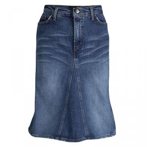 Pre Owned Just Cavalli Indigo Washed Denim Skirt M